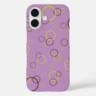 Einfache Limon-braune Kreise Lila Violetmuster iPhone 16 Hülle