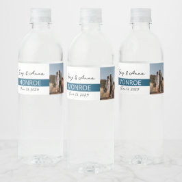 Einfache Linie Hochzeitswasser Flasche Wrapper Wat Wasserflaschenetikett