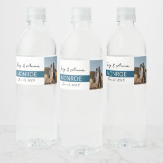 Einfache Linie Hochzeitswasser Flasche Wrapper Wat Wasserflaschenetikett