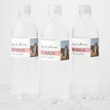 Einfache Linie Hochzeitswasser Flasche Wrapper Wat