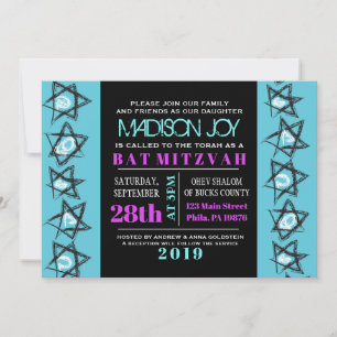 EINFACHE LINIEN Bat Bar Mitzvah Einladung