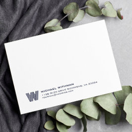 Einfache Linien Monogramm Anfangsbuchstabe Name DU Mitteilungskarte