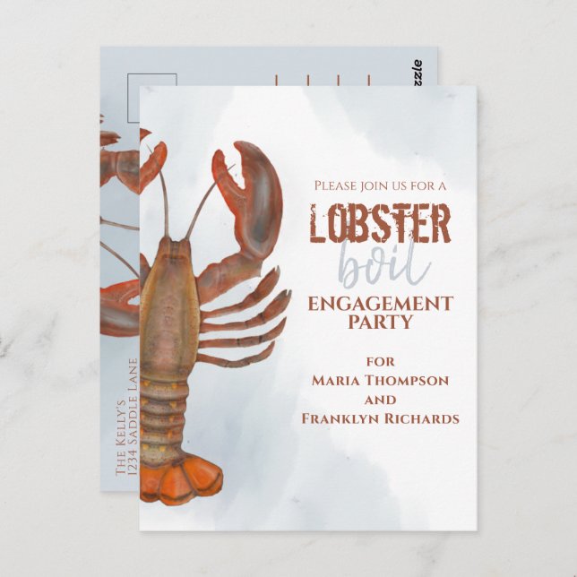 Einfache Lobsterboil für Hochzeitstag-Engagement-P Postkarte (Vorne/Hinten)
