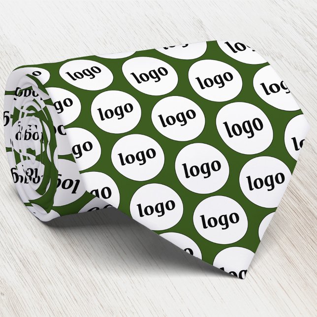 Einfache Logo-Business-Grün Krawatte (Simple logo pattern business branding forest green neck tie)