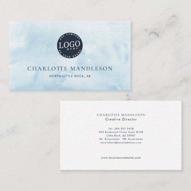 Einfache Logo-Farbe Minimalistisch Beruflich Visitenkarte (Vorne/Hinten)