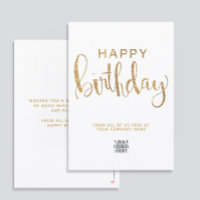 Einfache Logo-Faux-Gold-Glitter-Geburtstagskarte