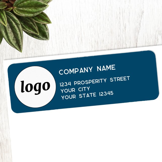Einfache Logo-Firma Rücksendeadresse Teal Grün (Simple logo with custom text business branding promotional company return address label)