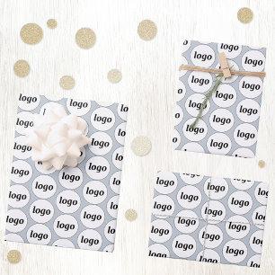 Einfache Logo-Geschäftsmodelle Blau Geschenkpapier Set