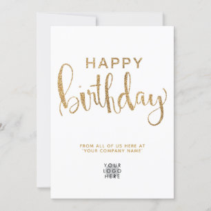 Einfache Logo-Imitate Gold Glitzer Happy Birthday  Einladung