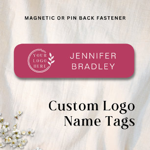 Einfache Logo Individuelle Name Rose Rotes Unterne Namensschild
