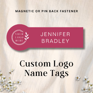 Einfache Logo Individuelle Name Rose Rotes Unterne Namensschild