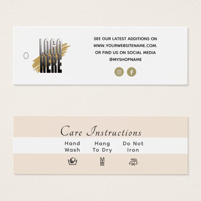 Einfache Logo-Kleidung Wäscherei Pflegemarke (Vorne & Hinten)