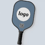 Einfache Logo QR Code Business Dusty Gray Blue Pickleball Schläger<br><div class="desc">Einfaches Logo und QR Code Design für Ihr Unternehmen. Ersetzen Sie das Logo und den QR Code Ziel URL durch Ihre eigene, um anzupassen. Nutzen Sie sie selbst, geben Sie sie Ihren Mitarbeitern und Mitarbeitern, verkaufen sie an Kunden und Kunden oder geben sie als Werbematerial ab, um die Kundenbindung inspirieren....</div>