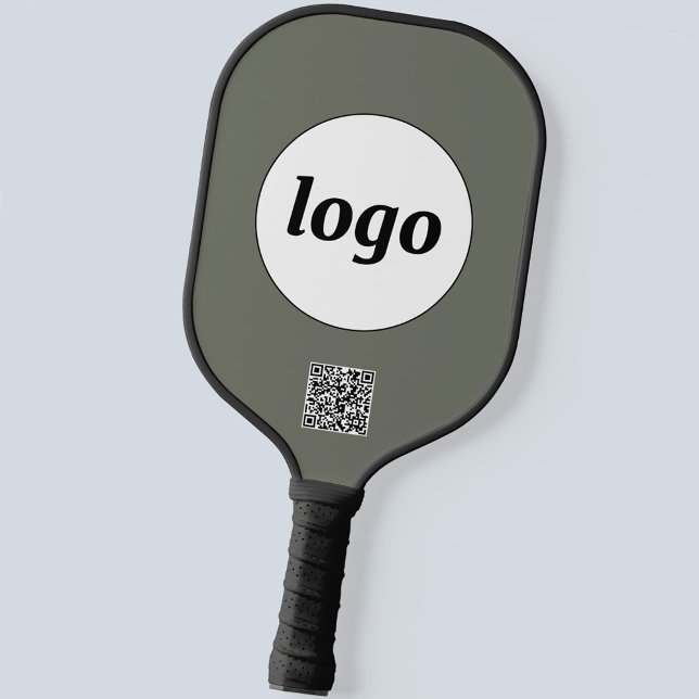 Einfache Logo QR Code Business Spot Green Pickleball Schläger (Logo and QR code business promotional pickleball paddle)