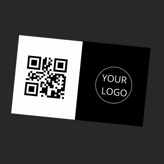 Einfache Logo-Schwarzweiß-QR-Code für Unternehmen Visitenkarte (Von Creator hochgeladen)