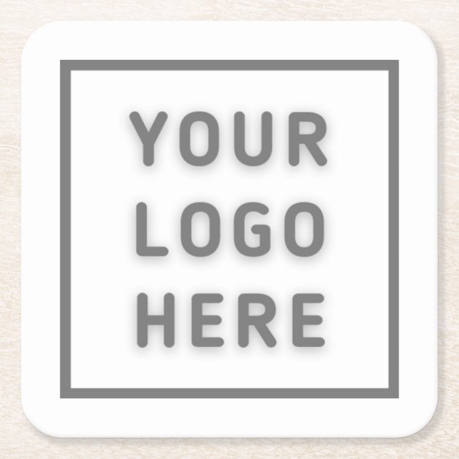 Einfache Logo-Template-Geschäftswerbung Rechteckiger Pappuntersetzer (Vorderseite)