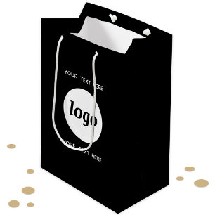 Einfache Logo-Text-Branding für Unternehmen Mittlere Geschenktüte