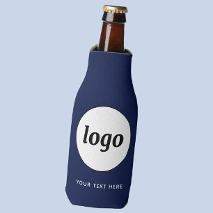 Einfache Logo Text Business Werbung Navy Blue Flaschenkühler