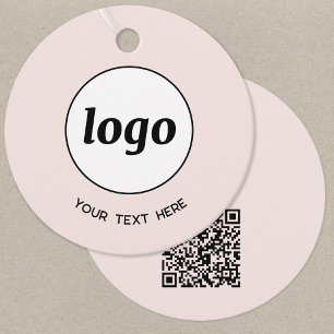 Einfache Logo-Text und QR-Code GeschäftspreisTags Geschenkanhänger