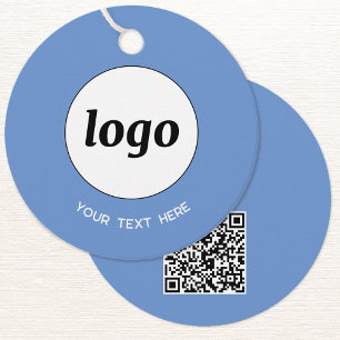 Einfache Logo-Text und QR-Code GeschäftspreisTags Geschenkanhänger