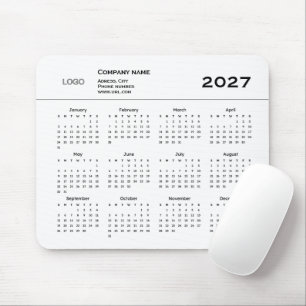 Einfache Logofirma 2027 URL jährlich weiß Mousepad