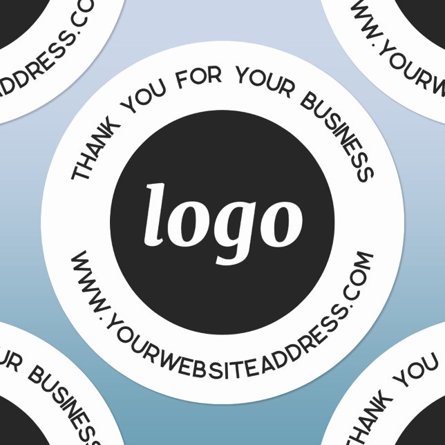 Einfache Logofirmen Vielen Dank Labels Runder Aufkleber (Logo and text custom business promotional thank you stickers)