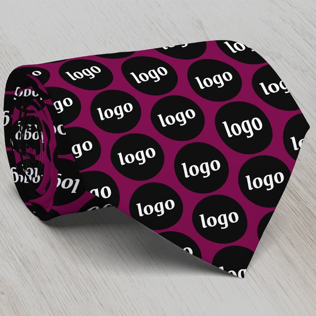 Einfache Logokombination Krawatte (Simple logo pattern business branding promotional tie for staff employee company uniform)