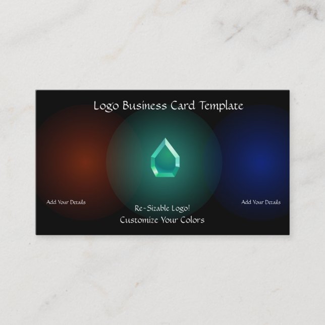 Einfache Logos - Aquamarines Glasschmuck Visitenkarte (Vorderseite)