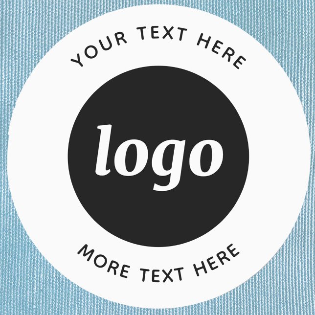 Einfache Logos für Textverarbeitung Etiketten (Your logo with custom text promotional business branding iron on clothing label)