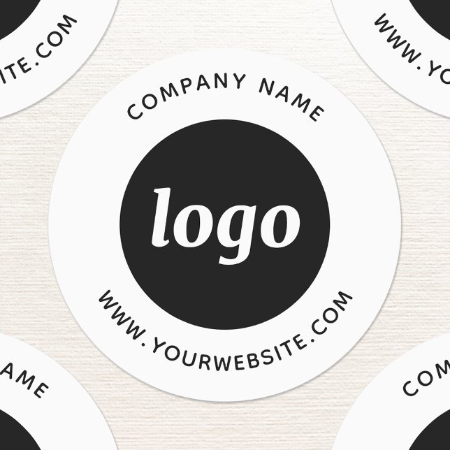 Einfache Logos für Textverarbeitung Etiketten (Simple logo with custom text business branding promotional stickers)