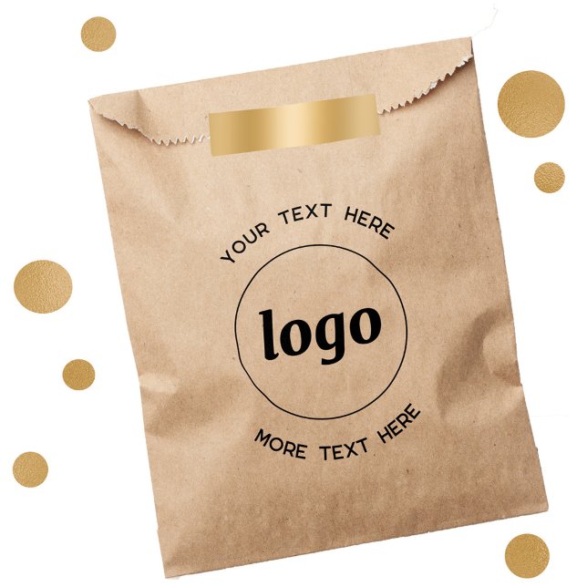 Einfache Logos für Textverarbeitung Geschenktütchen (Logo and custom text business promotional paper bag)