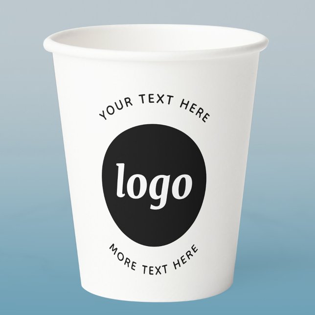 Einfache Logos für Textverarbeitung Pappbecher (Simple logo with text promotional business paper cup)