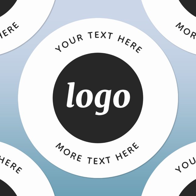 Einfache Logos für Textverarbeitung Runder Aufkleber (Simple logo with text promotional business stickers)