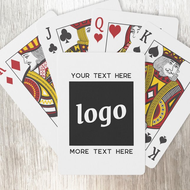 Einfache Logos für Textverarbeitung Spielkarten (Logo with custom text business promotional playing cards)