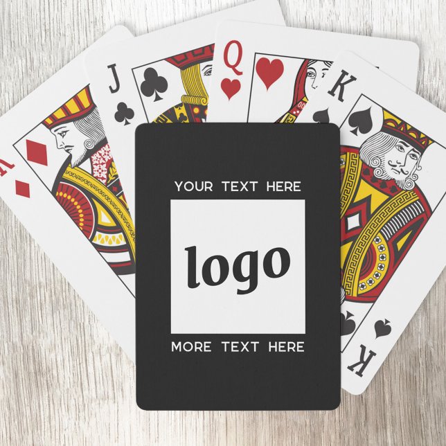 Einfache Logos für Textverarbeitung Spielkarten (Logo with custom text business promotional playing cards)