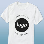 Einfache Logos für Textverarbeitung T-Shirt<br><div class="desc">Fügen Sie Ihr eigenes Logo und Textauswahl zu diesem Design hinzu. Entfernen Sie den oberen oder unteren Text,  wenn Sie es vorziehen. Minimalistisch und beruflich. Ideal für die Mitarbeiterwerbung oder als Werbemittel für Ihre Kunden und Kunden.</div>