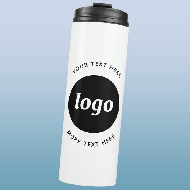 Einfache Logos für Textverarbeitung Thermosbecher (Simple logo with text promotional business thermal tumbler)