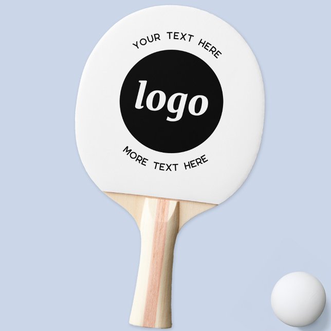 Einfache Logos für Textverarbeitung Tischtennis Schläger (Simple logo with custom text business branding promotional ping pong paddle)