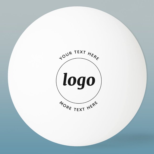 Einfache Logos für Textverarbeitung Tischtennisball (Simple logo with custom text business branding promotional ping pong ball)