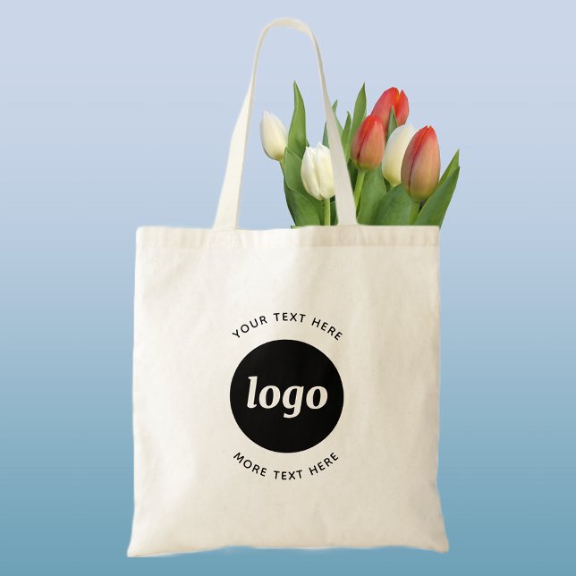 Einfache Logos für Textverarbeitung Tragetasche (Logo with text business promotional tote bag)