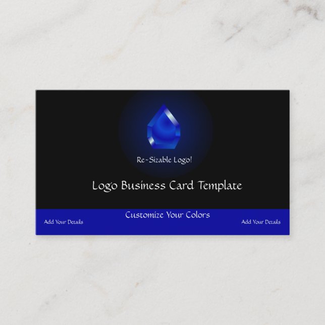 Einfache Logos - Jewel Blue Sapphire Logo Visitenkarte (Vorderseite)