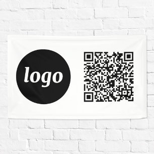 Einfache Logos und QR-Code für Unternehmen Banner