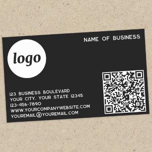 Einfache Logos und QR-Code schwarz Rechteckiger Aufkleber