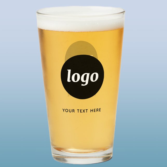 Einfache Logos und Text-Business-Bierglas Glas (Logo with text business promotional beer glass)