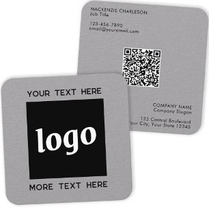 Einfache Logos und Text-QR-Code Quadratische Visitenkarte