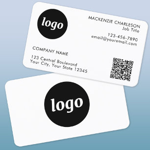 Einfache Logos und Text-QR-Code Visitenkarte