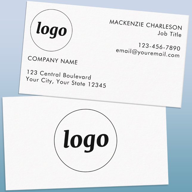Einfache Logos und Text Visitenkarte (Logo with custom text simple minimalist business card)