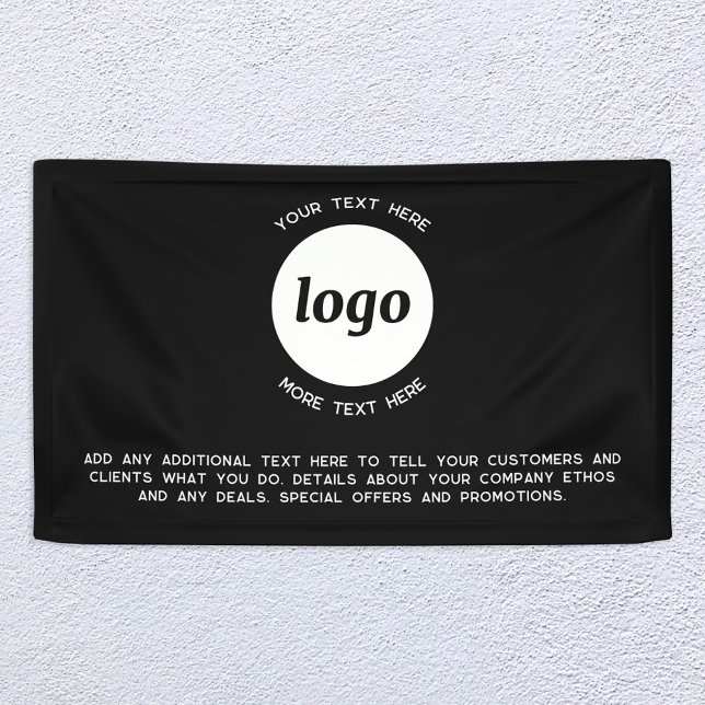 Einfache Logos und Texte Banner (Logo with custom text promotional business banner)