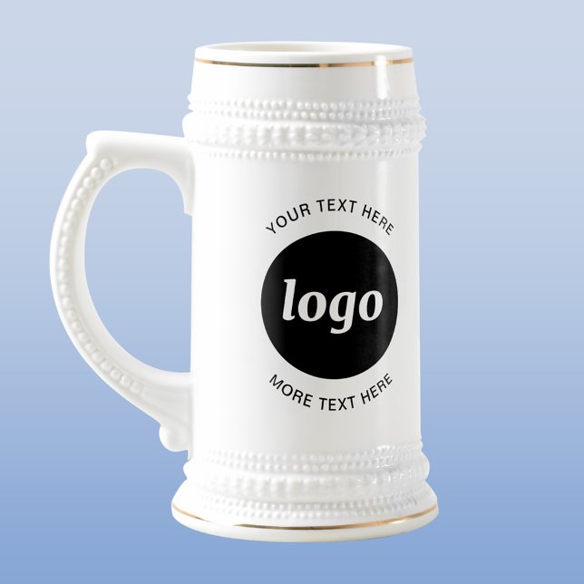 Einfache Logos und Texte Bierglas (Logo with custom text business promotional beer stein mug)