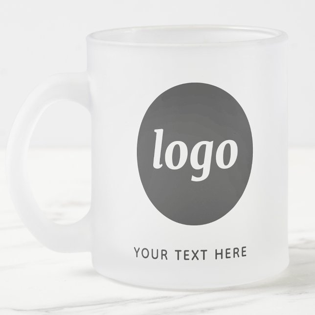 Einfache Logos und Texte Mattglastasse (Logo with text business promotional mug)